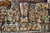 Neak Pean - detail of the bas reliefs of one of the fountain.